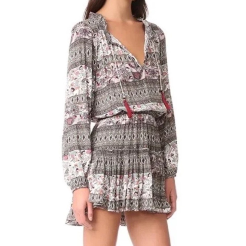 Misa Los Angeles Long Sleeve Dress - Black and White